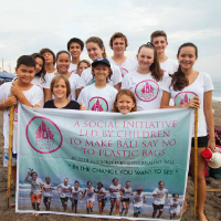 A group of campaigners holding a banner