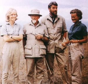 Virginia McKenna, George Adamson, Bill Travers and Joy Adamson