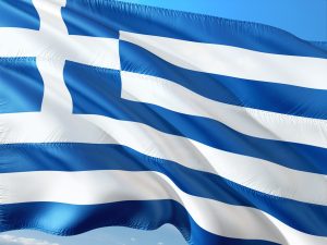 The national flag of Greece